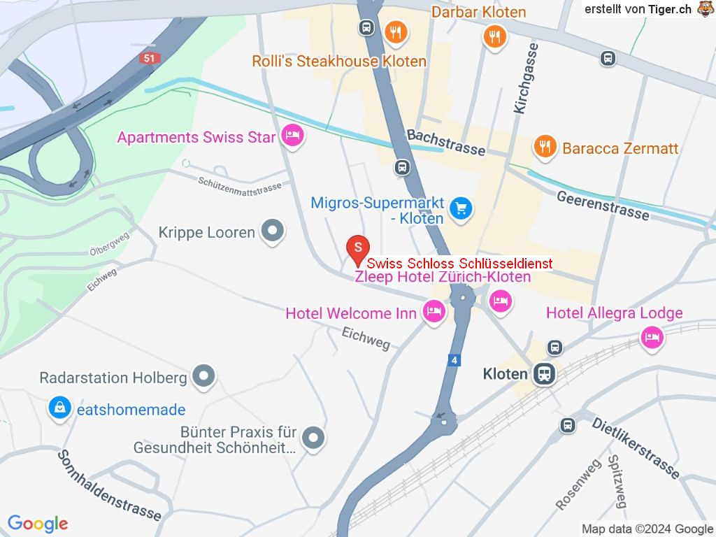 Standort Swiss Schloss Schlüsseldienst in 8302 Kloten